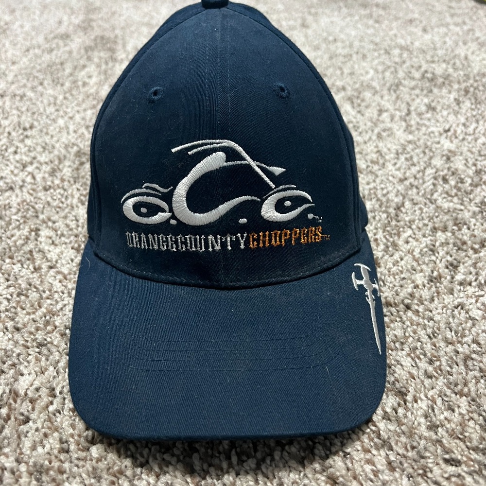 Y2K Orange County Choppers Blue Cap Baseball Cap Trucker Hat Size Medium-Large